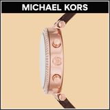 Buy Shop Michael Kors Parker Chronograph White Dial Brown Leather Strap Watch For Women - MK6917 USA Online