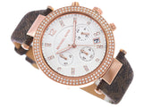 Buy Shop Michael Kors Parker Chronograph White Dial Brown Leather Strap Watch For Women - MK6917 USA Online