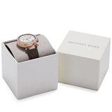 Michael Kors Parker Chronograph White Dial Brown Leather Strap Watch For Women - MK6917
