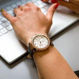 Michael Kors Parker Chronograph White Dial Brown Leather Strap Watch For Women - MK6917