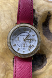 Buy Shop Michael Kors Parker Chronograph White Dial Pink Leather Strap Watch for Women - MK2297 USA Online