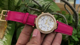 Buy Shop Michael Kors Parker Chronograph White Dial Pink Leather Strap Watch for Women - MK2297 USA Online