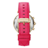 Buy Shop Michael Kors Parker Chronograph White Dial Pink Leather Strap Watch for Women - MK2297 USA Online