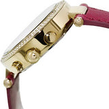 Buy Shop Michael Kors Parker Chronograph White Dial Pink Leather Strap Watch for Women - MK2297 USA Online