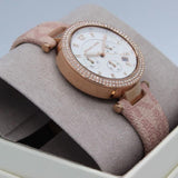 Buy Shop Michael Kors Parker Chronograph White Dial Pink Leather Strap Watch For Women - MK6935 USA Online