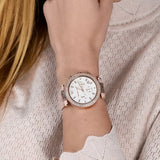 Buy Shop Michael Kors Parker Chronograph White Dial Pink Leather Strap Watch For Women - MK6935 USA Online