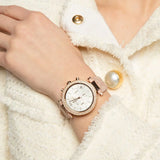 Buy Shop Michael Kors Parker Chronograph White Dial Pink Leather Strap Watch For Women - MK6935 USA Online
