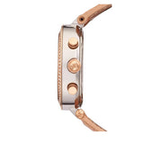 Buy Shop Michael Kors Parker Chronograph White Dial Tan Leather Strap Watch for Women - MK5633 USA Online