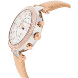 Buy Shop Michael Kors Parker Chronograph White Dial Tan Leather Strap Watch for Women - MK5633 USA Online