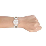 Buy Shop Michael Kors Parker Chronograph White Dial Two Tone Leather Strap Watch For Women - MK6950 USA Online