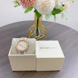 Buy Shop Michael Kors Parker Chronograph White Dial Two Tone Leather Strap Watch For Women - MK6950 USA Online