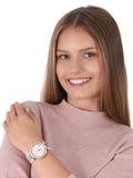 Buy Shop Michael Kors Parker Chronograph White Dial Two Tone Leather Strap Watch For Women - MK6950 USA Online