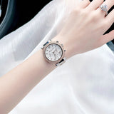 Buy Shop Michael Kors Parker Chronograph White Dial Two Tone Leather Strap Watch For Women - MK6950 USA Online