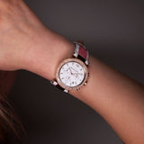 Buy Shop Michael Kors Parker Chronograph White Dial Two Tone Leather Strap Watch For Women - MK6951 USA Online