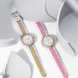 Buy Shop Michael Kors Parker Chronograph White Dial Two Tone Leather Strap Watch For Women - MK6951 USA Online