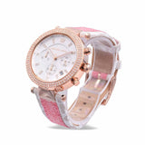 Buy Shop Michael Kors Parker Chronograph White Dial Two Tone Leather Strap Watch For Women - MK6951 USA Online