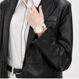 Buy Shop Michael Kors Parker Chronograph White Dial White Leather Strap Watch For Women - MK6916 USA Online