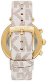 Buy Shop Michael Kors Parker Chronograph White Dial White Leather Strap Watch For Women - MK6916 USA Online