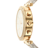 Buy Shop Michael Kors Parker Chronograph White Dial White Leather Strap Watch For Women - MK6916 USA Online