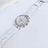 Buy Shop Michael Kors Parker Chronograph White Dial White Leather Strap Watch For Women - MK7226 USA Online