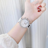 Buy Shop Michael Kors Parker Chronograph White Dial White Leather Strap Watch For Women - MK7226 USA Online
