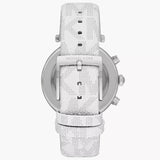 Buy Shop Michael Kors Parker Chronograph White Dial White Leather Strap Watch For Women - MK7226 USA Online