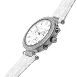 Buy Shop Michael Kors Parker Chronograph White Dial White Leather Strap Watch For Women - MK7226 USA Online