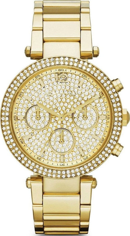 Buy Shop Michael Kors Parker Gold Dial Gold Steel Strap Watch for Women - MK5856 USA Online