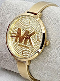 Buy Shop Michael Kors Parker Crystals Gold Dial Gold Steel Strap Watch For Women - MK4469 USA Online
