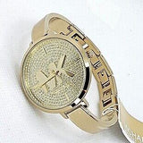 Buy Shop Michael Kors Parker Crystals Gold Dial Gold Steel Strap Watch For Women - MK4469 USA Online