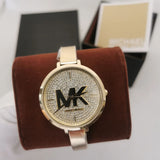 Buy Shop Michael Kors Parker Crystals Gold Dial Gold Steel Strap Watch For Women - MK4469 USA Online