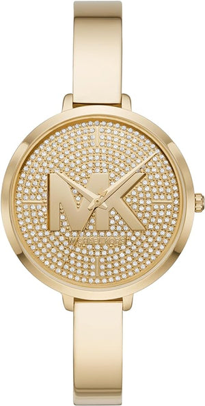 Buy Shop Michael Kors Parker Crystals Gold Dial Gold Steel Strap Watch For Women - MK4469 USA Online