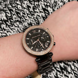 Buy Shop Michael Kors Parker Diamonds Black Dial Black Steel Strap Watch for Women - MK5885 USA Online