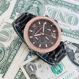 Buy Shop Michael Kors Parker Diamonds Black Dial Black Steel Strap Watch for Women - MK5885 USA Online