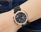 Buy Shop Michael Kors Parker Diamonds Black Dial Black Steel Strap Watch for Women - MK5885 USA Online
