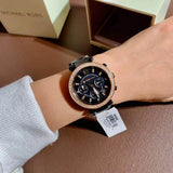 Buy Shop Michael Kors Parker Diamonds Black Dial Black Steel Strap Watch for Women - MK5885 USA Online
