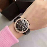 Buy Shop Michael Kors Parker Diamonds Black Dial Black Steel Strap Watch for Women - MK5885 USA Online