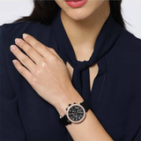 Buy Shop Michael Kors Parker Diamonds Black Dial Black Steel Strap Watch for Women - MK5885 USA Online