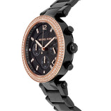 Buy Shop Michael Kors Parker Diamonds Black Dial Black Steel Strap Watch for Women - MK5885 USA Online