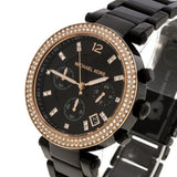 Buy Shop Michael Kors Parker Diamonds Black Dial Black Steel Strap Watch for Women - MK5885 USA Online