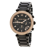 Buy Shop Michael Kors Parker Diamonds Black Dial Black Steel Strap Watch for Women - MK5885 USA Online