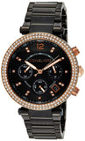 Buy Shop Michael Kors Parker Diamonds Black Dial Black Steel Strap Watch for Women - MK5885 USA Online