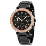 Buy Shop Michael Kors Parker Diamonds Black Dial Black Steel Strap Watch for Women - MK5885 USA Online
