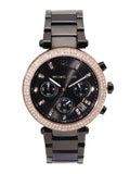 Buy Shop Michael Kors Parker Diamonds Black Dial Black Steel Strap Watch for Women - MK5885 USA Online