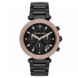 Buy Shop Michael Kors Parker Diamonds Black Dial Black Steel Strap Watch for Women - MK5885 USA Online