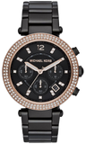 Buy Shop Michael Kors Parker Diamonds Black Dial Black Steel Strap Watch for Women - MK5885 USA Online