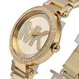 Buy Shop Michael Kors Parker Diamonds Gold Dial Gold Steel Strap Watch for Women - MK5784 USA Online