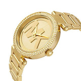 Buy Shop Michael Kors Parker Diamonds Gold Dial Gold Steel Strap Watch for Women - MK5784 USA Online