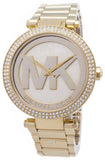 Buy Shop Michael Kors Parker Diamonds Gold Dial Gold Steel Strap Watch for Women - MK5784 USA Online