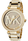 Buy Shop Michael Kors Parker Diamonds Gold Dial Gold Steel Strap Watch for Women - MK5784 USA Online